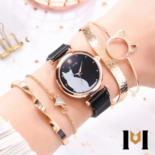 Relógio Feminino Luxury Cristal Cat