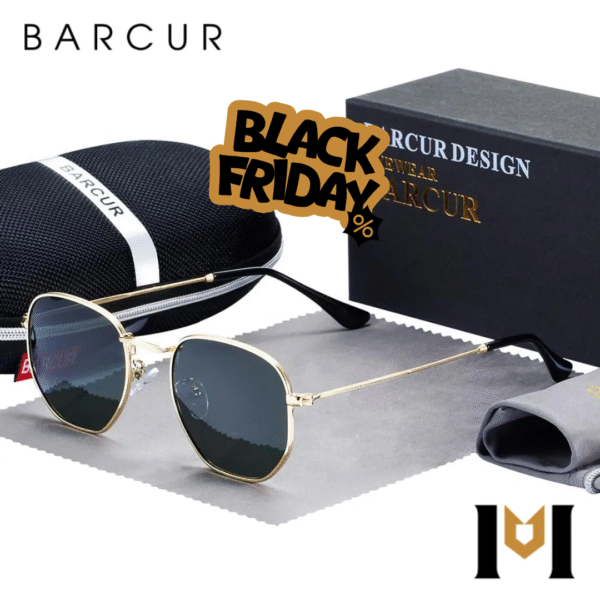Óculos de Sol Barcur Hexagonal Retrô