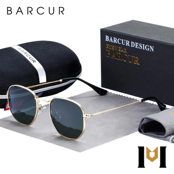 Óculos de Sol Barcur Hexagonal Retrô