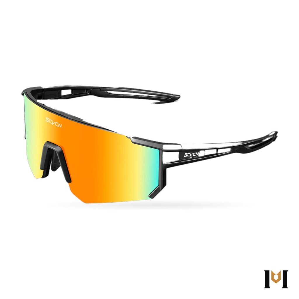 Óculos de sol esportivo Brisa, preto e laranja