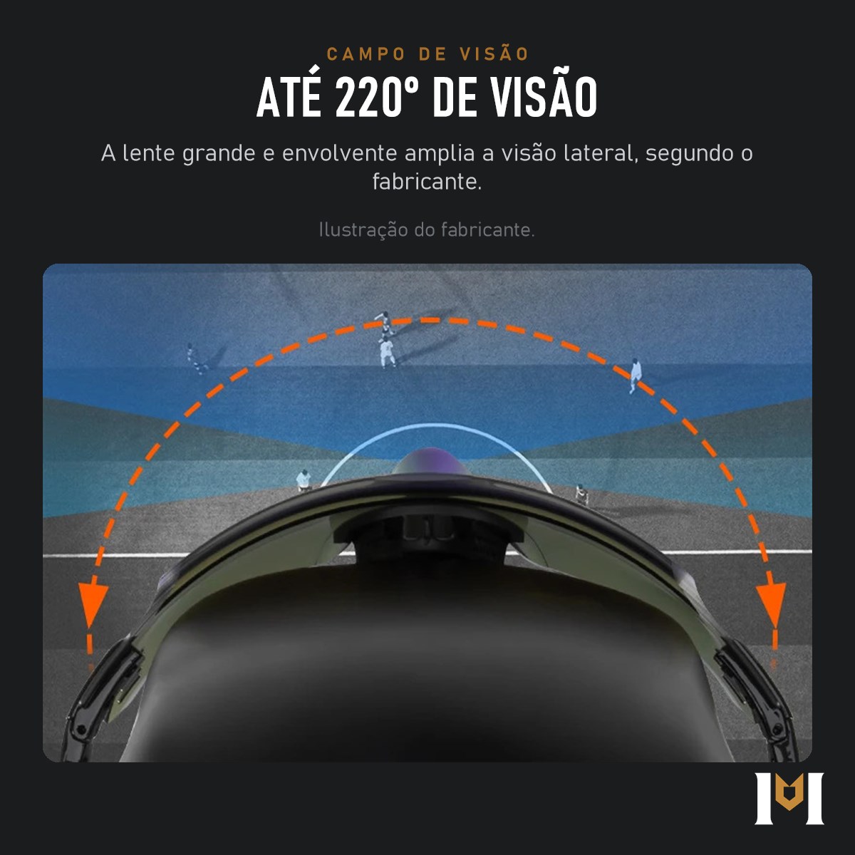 Campo de visão de até 220 graus do Falcão