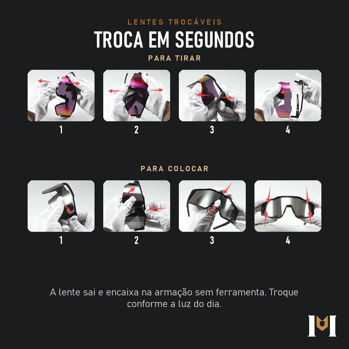 Passo a passo para tirar e colocar a lente do Trilha